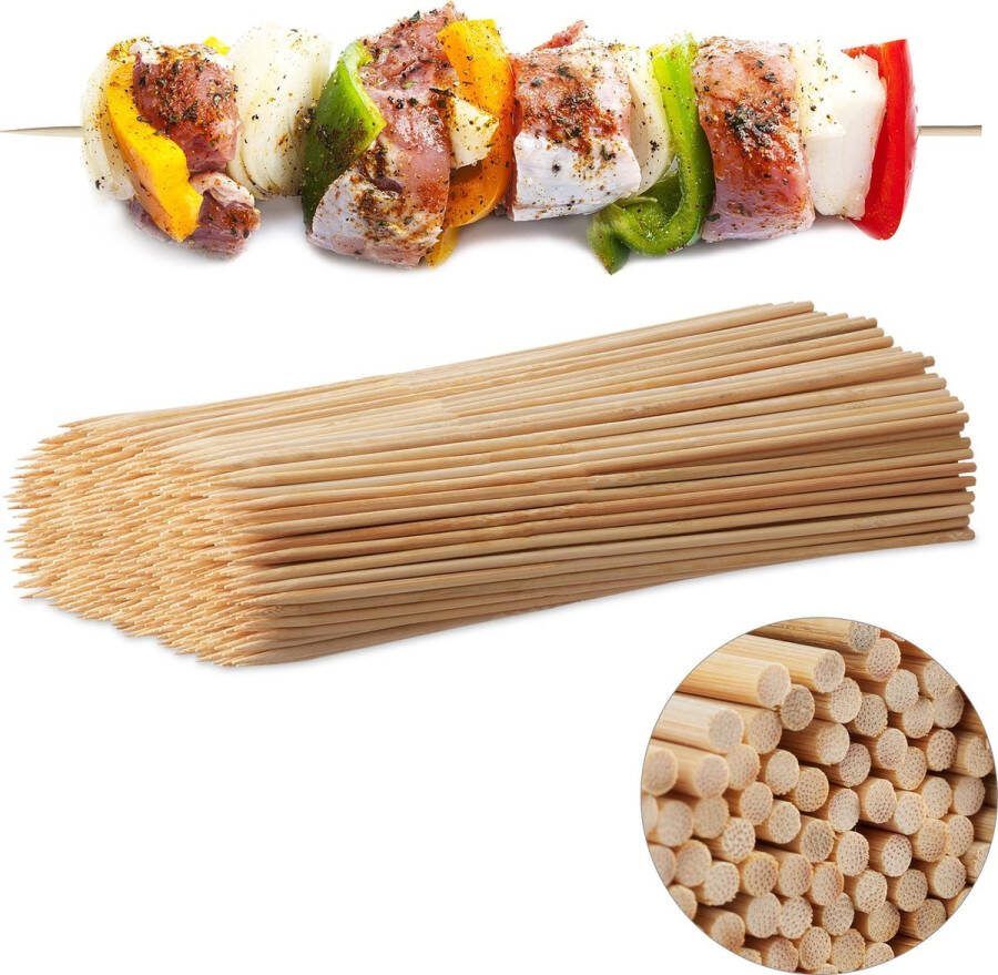 Relaxdays bamboe spiezen 500 stuks hout vleesspies sate stokjes prikkers bbq