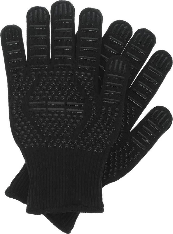 Relaxdays BBQ handschoenen zwart 2 stuks ovenhandschoenen tot 350 °C antislip