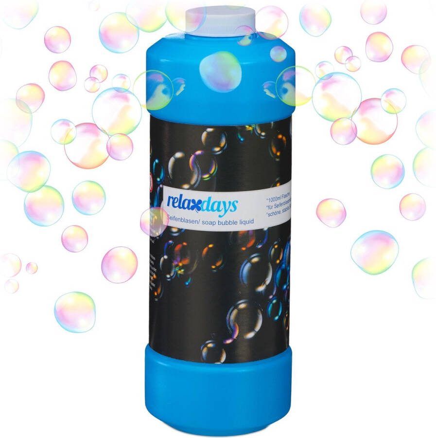 Relaxdays bellenblaas 1 liter fles navulling voor bellenblaasmachine bellenblaaspistool