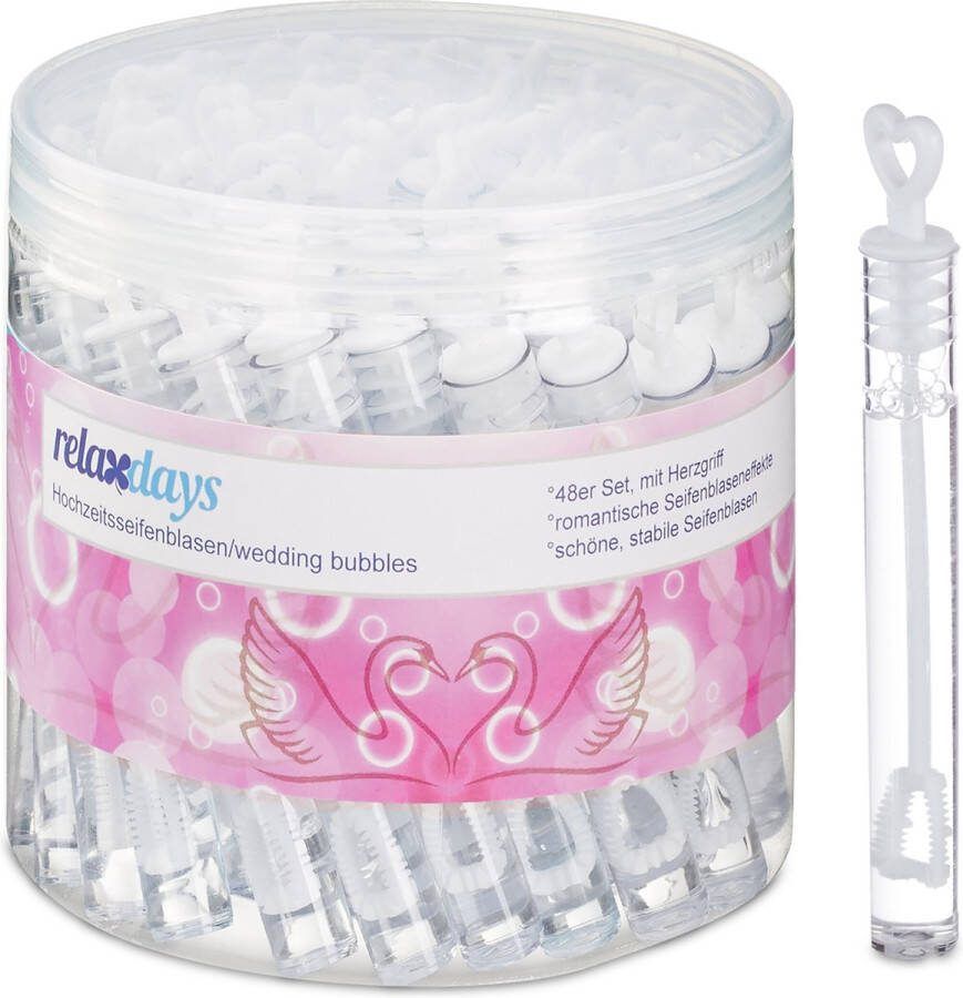 Relaxdays bellenblaas bruiloft set van 48 mini bellenblaas uitdeelcadeau klein