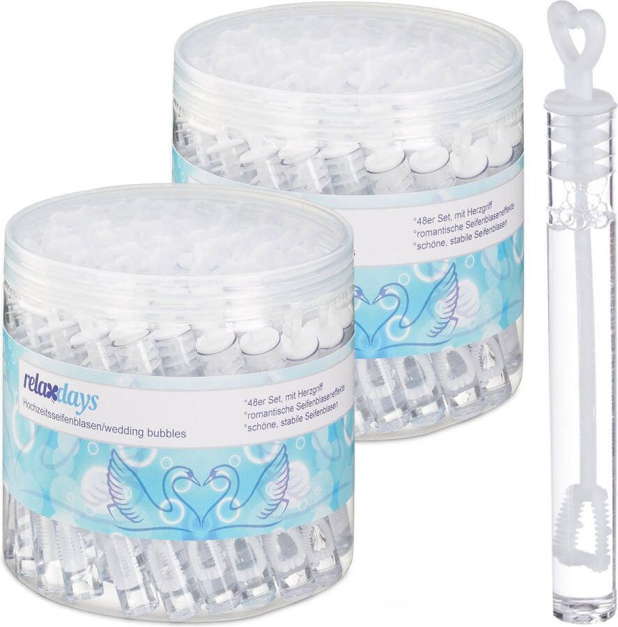 Relaxdays bellenblaas bruiloft set van 96 mini bellenblaas uitdeelcadeau huwelijk