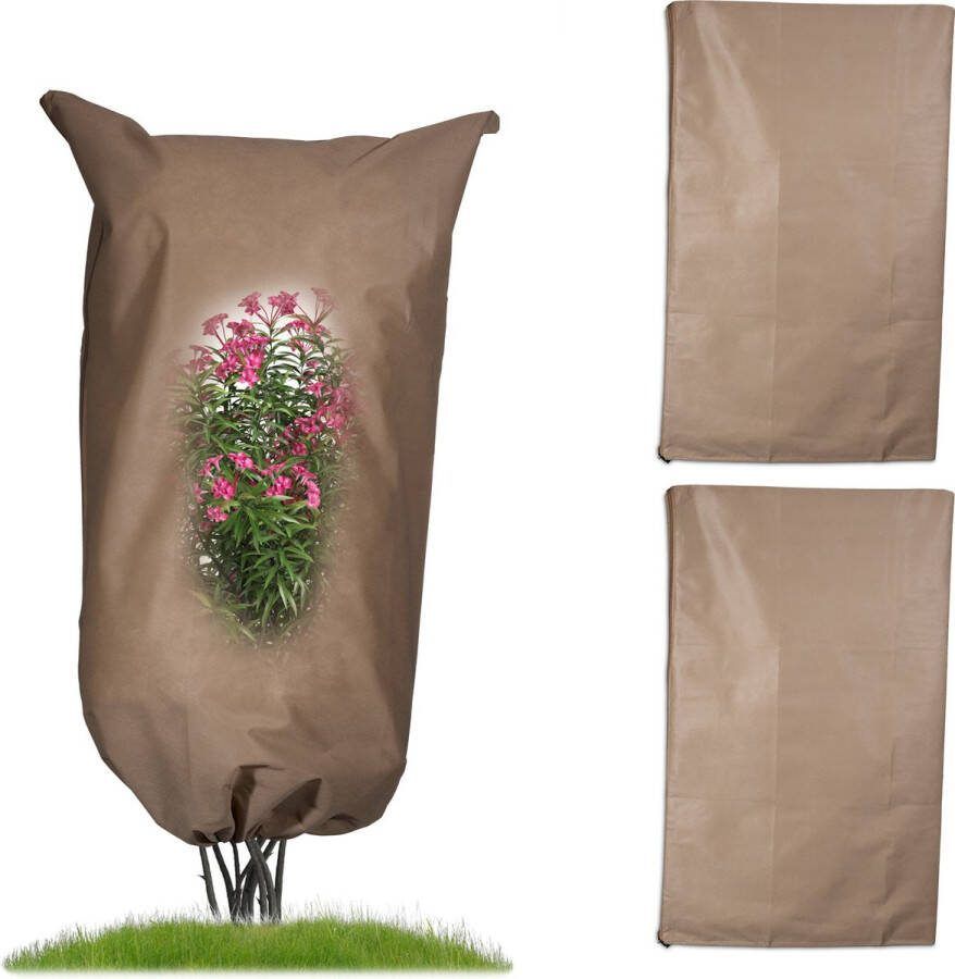 Relaxdays beschermhoes voor planten set van 3 vorstbescherming planthoes vlies M