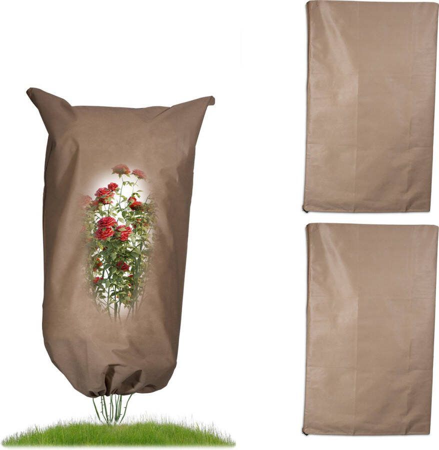 Relaxdays beschermhoes voor planten set van 3 vorstbescherming planthoes vlies S