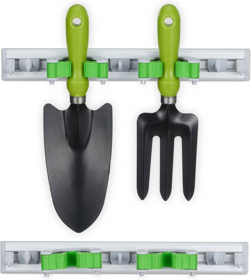 Relaxdays bezemhouder set van 2 haken gereedschapshouder muur wand gereedschapsrek