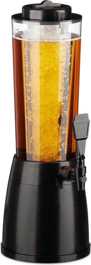 Relaxdays biertoren met tap drankdispenser 2 5 L biertaptower met koelbuis tapzuil