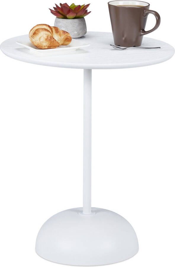 Relaxdays bijzettafel rond salontafel koffietafel modern design wit