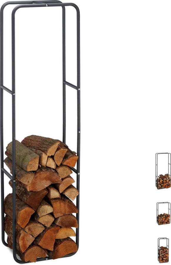 Relaxdays Brandhout rek haardhout opslag haardhout rek binnen buiten metaal 150 x 40 x 25 cm