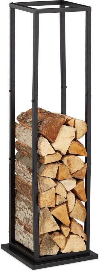 Relaxdays brandhoutrek binnen hoog smal haardhoutrek woonkamer open haard hout