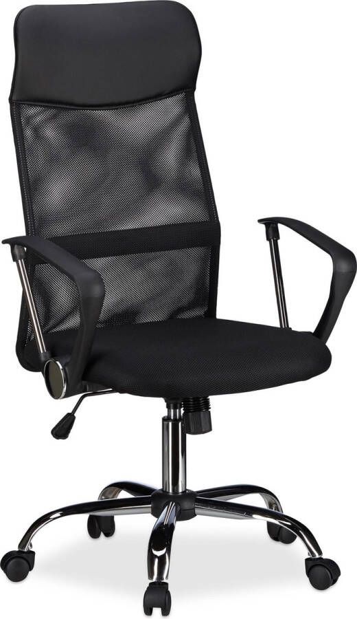 Relaxdays bureaustoel ergonomisch computerstoel directiestoel hoogte verstelbaar zwart