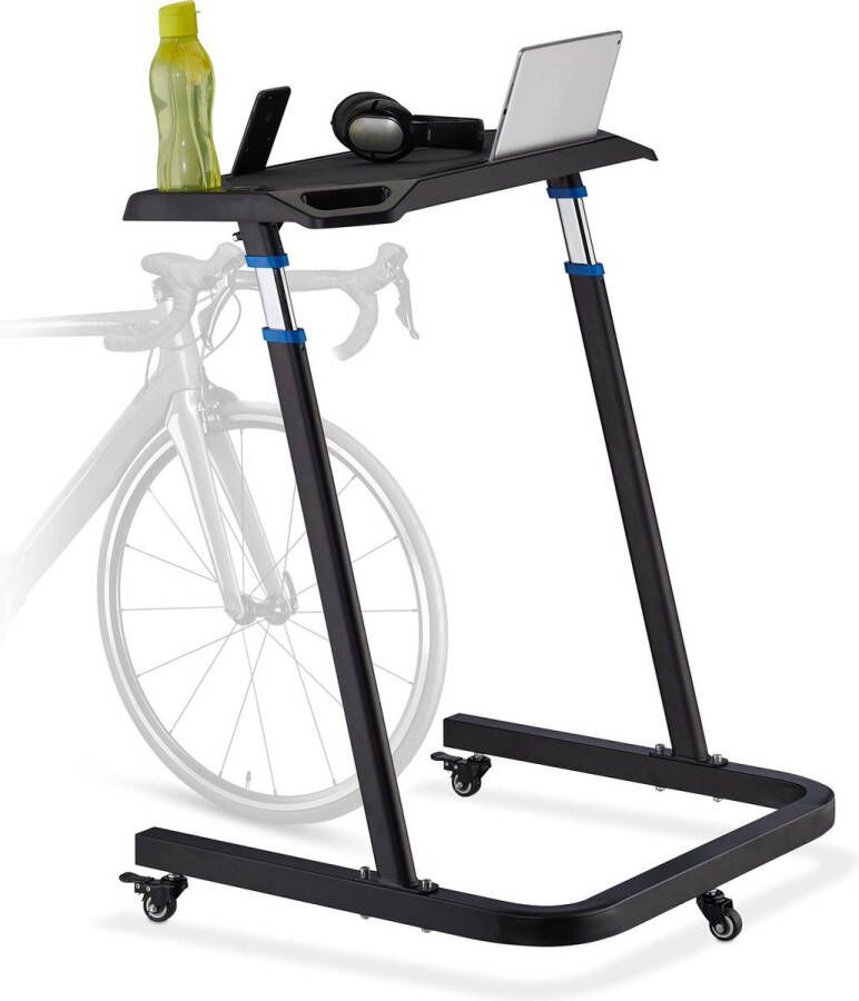 Relaxdays Bureautafel hoogte verstelbaar laptoptafel fietstrainer bureau lessenaar
