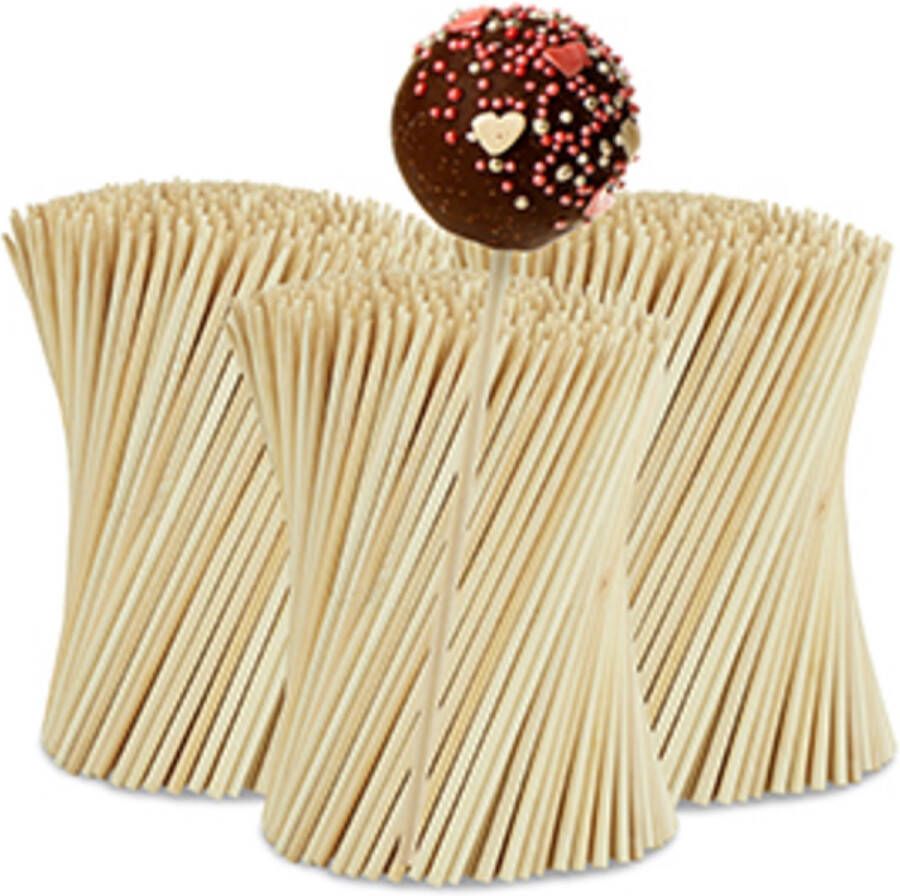 Relaxdays cakepop stokjes set van 1000 bamboe stokjes lolly's knutselstokjes
