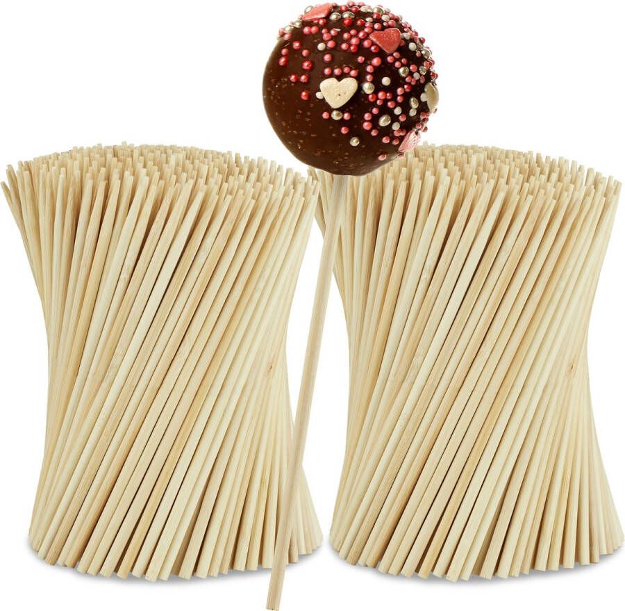 Relaxdays cakepop stokjes set van 600 popcake stokjes lollipop sticks bamboe