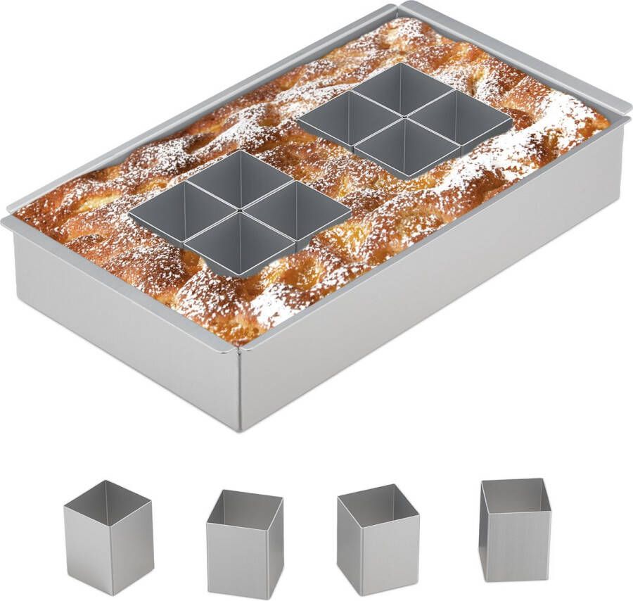 Relaxdays cakevorm cijfers en letters bakvorm taartvorm aluminium zilver