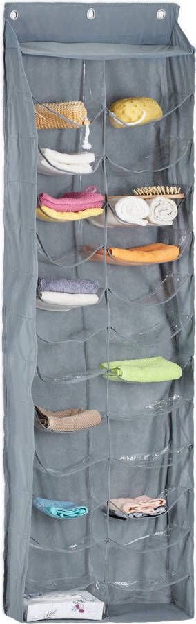 Relaxdays deur organizer 26 vakken hangende opberger wandorganizer badkamer grijs