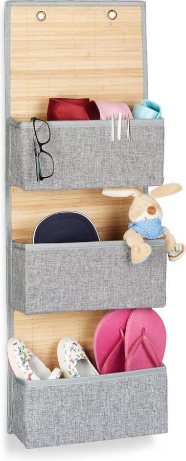 Relaxdays deurhanger badkamer opvouwbaar deur organizer kinderkamer vakken grijs L