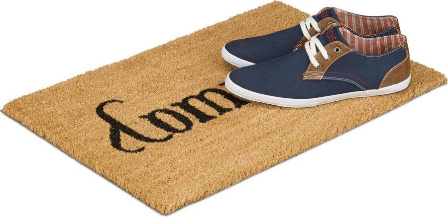 Relaxdays deurmat kokos 60x40 Come In Go Away kokosmat schoonloopmat voetmat