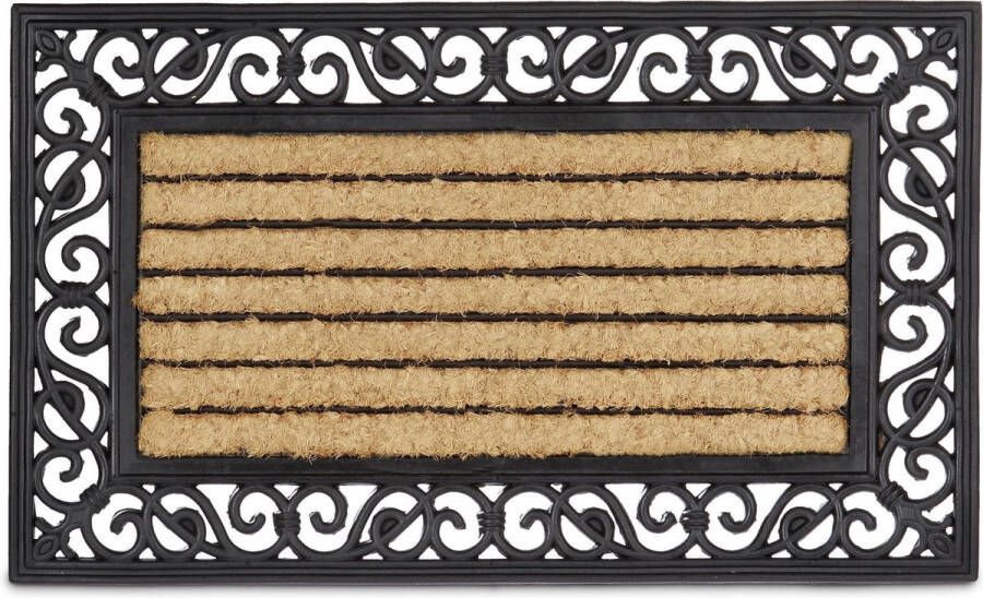 Relaxdays deurmat kokos 75x45 kokosmat antislip buiten en binnen schoonloopmat