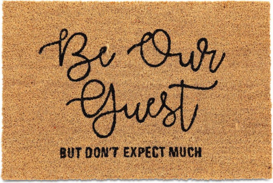 Relaxdays deurmat kokos 'be our guest' voordeurmat 60x40 cm binnen & buiten natuur