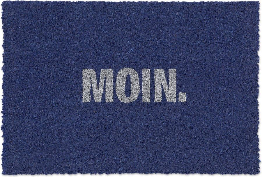 Relaxdays deurmat kokos blauw kokosmat 60x40 schoonloopmat voordeur binnen buiten