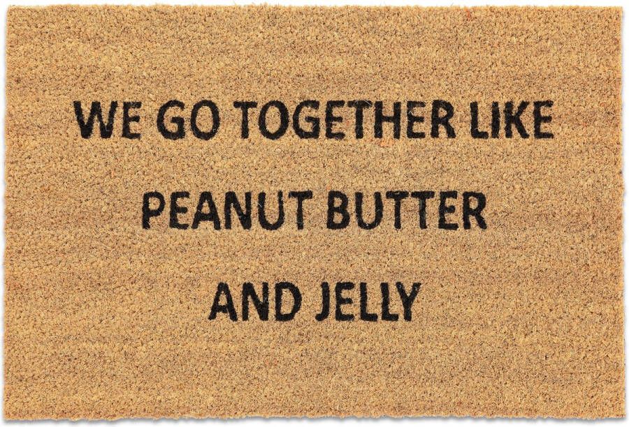 Relaxdays deurmat kokos schoonloopmat Peanut Butter 60x40 cm voordeurmat antislip