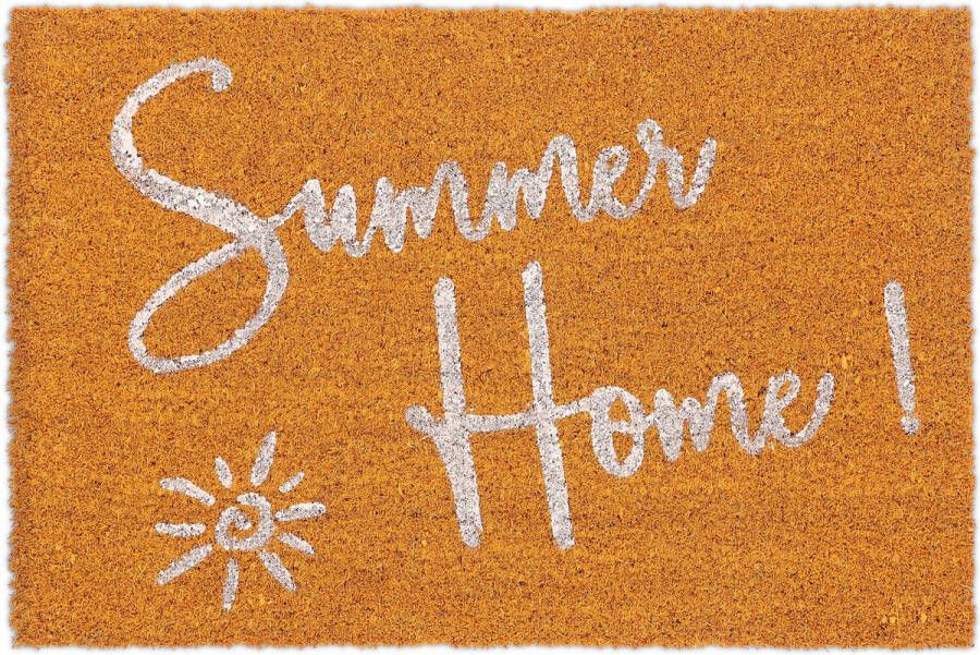 Relaxdays deurmat kokos Summer Home kokosmat 60x40 cm voetmat slipvast oranje