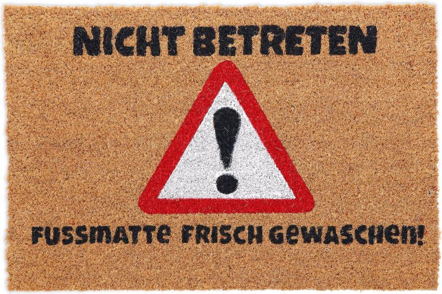 Relaxdays Deurmat 'nicht betreten' kokosmat met Duitse tekst 40 x 60 cm antislip