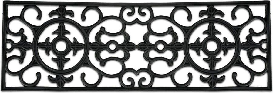 Relaxdays deurmat rubber 75 x 25 cm antislip schoonloopmat binnen en buiten zwart