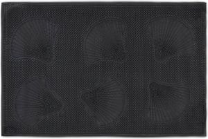 Relaxdays deurmat rubber antislip voetmat buitenmat met noppen 40 x 60 cm zwart
