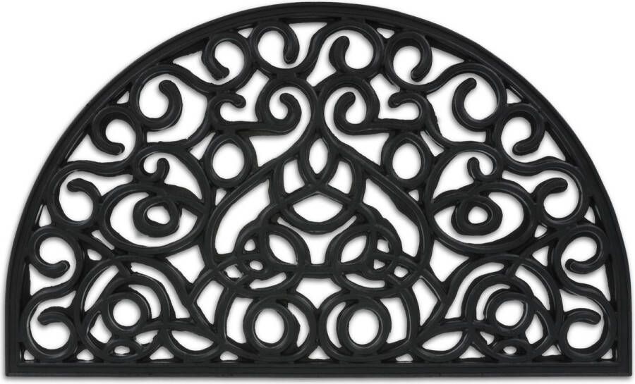 Relaxdays deurmat rubber halfrond droogloopmat 45 x 75 cm schoonloopmat antislip