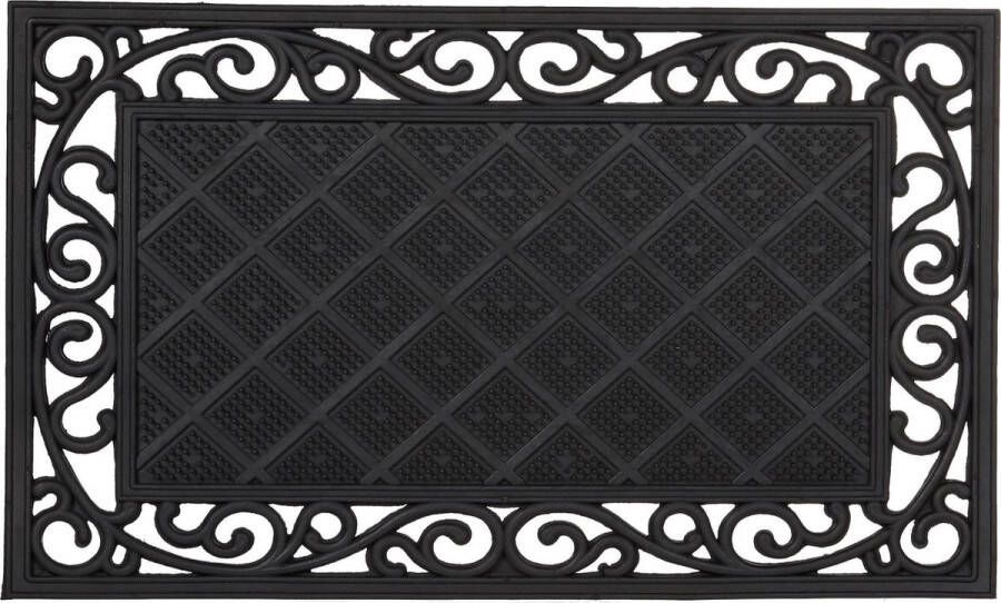 Relaxdays deurmat rubber schoonloopmat droogloopmat entreemat voetmat zwart