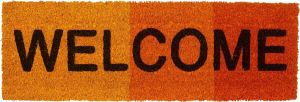 Relaxdays deurmat WELCOME 75 x 25 kokosmat meerkleurig voetveger voetmat PVC rood
