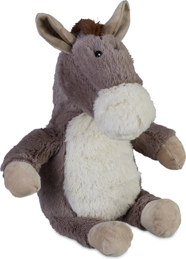 Relaxdays deurstopper ezel deurbuffer dier 26 cm deurstop knuffel binnen stof