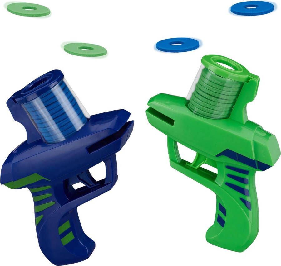 Relaxdays disc shooter kinderspeelgoed speelgoedpistool foam speelgoed pistool