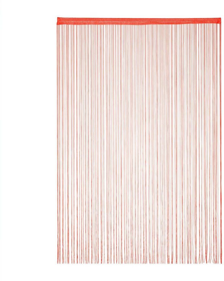 Relaxdays Draadgordijn deurgordijn slierten franjes gordijn draadjesgordijn rood 145x245cm