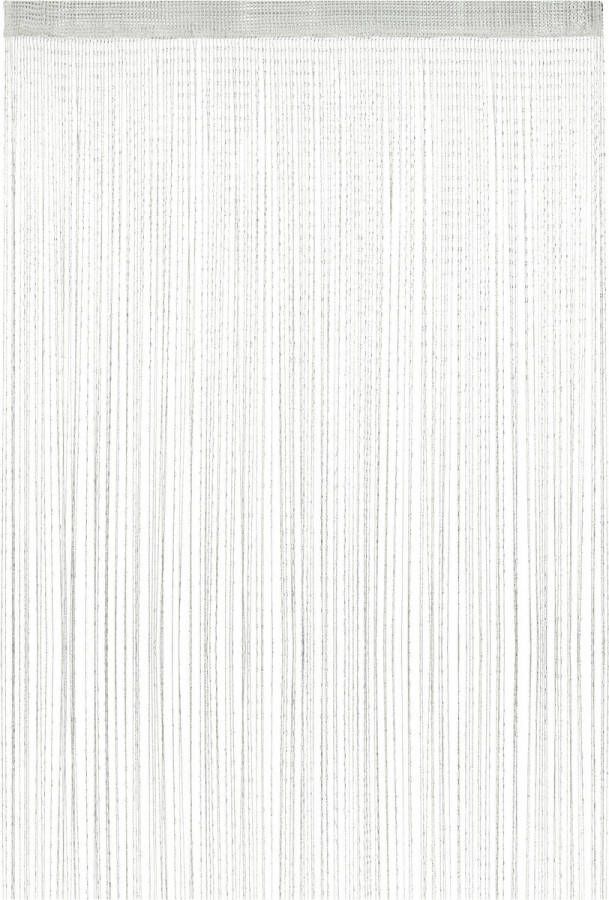 Relaxdays Draadgordijn glitters wit deurgordijn draadjesgordijn franjes gordijn 145x245cm
