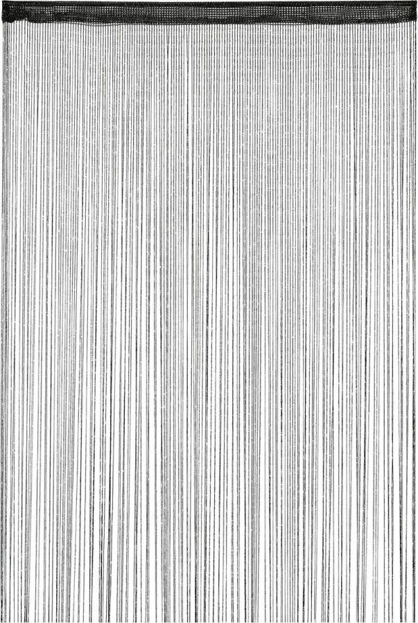 Relaxdays Draadgordijn glitters zwart deurgordijn draadjesgordijn franjes gordijn 145x245cm