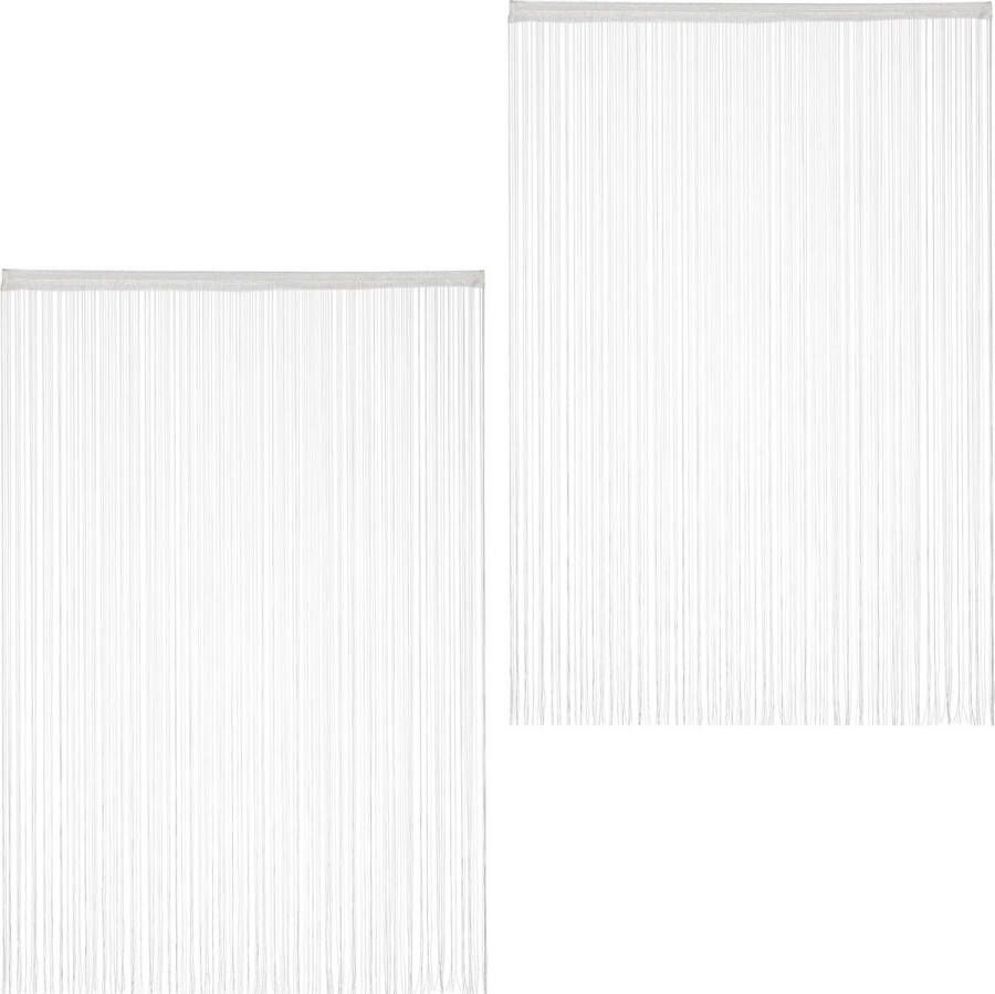 Relaxdays draadgordijn wit deurgordijn 250 cm gordijn van draad roomdivider Pak van 2 145x245cm