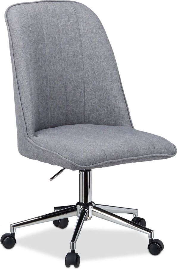 Relaxdays draaistoel grijs verstelbare bureaustoel computerstoel design kuipstoel
