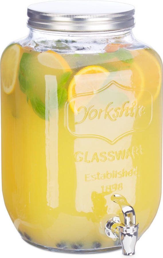 Relaxdays Drankdispenser 8 liter Glas