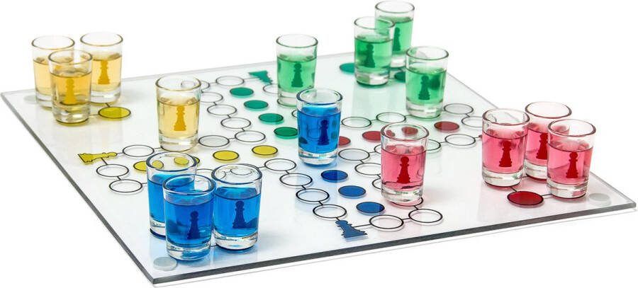 Relaxdays Drankspel Ludo partyspel dobbelspel 2 tot 4 personen