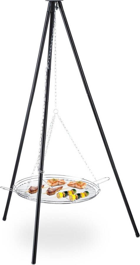 Relaxdays driepoot BBQ hangende barbecue tripod grill Hongaarse barbecue rooster
