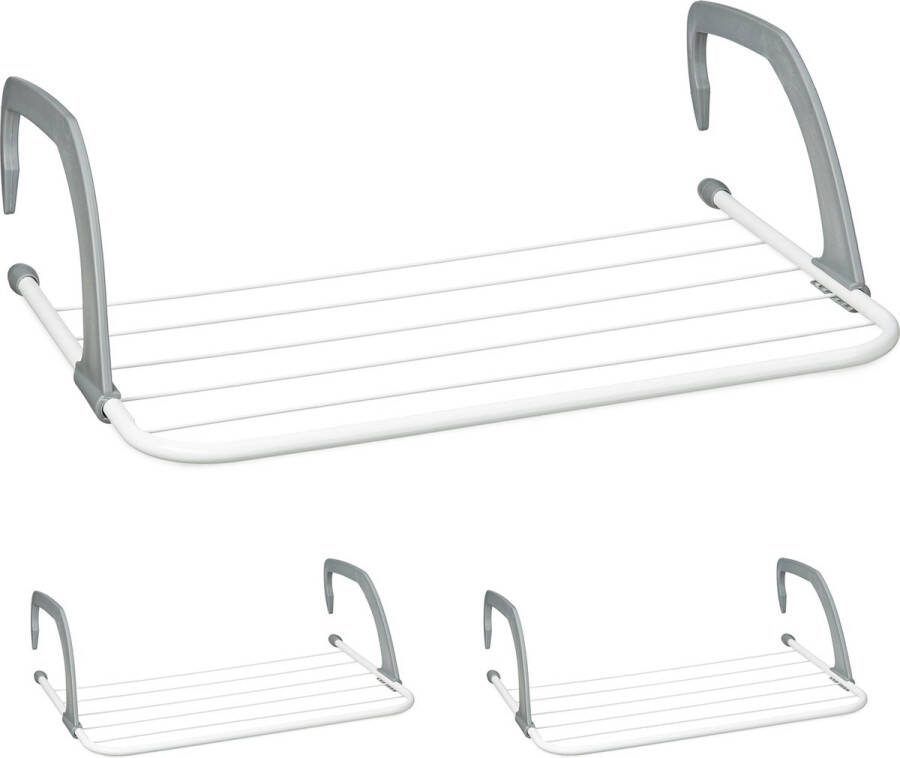 Relaxdays droogrek hangend set van 3 wasrekje verwarming smal wasdroogrek balkon