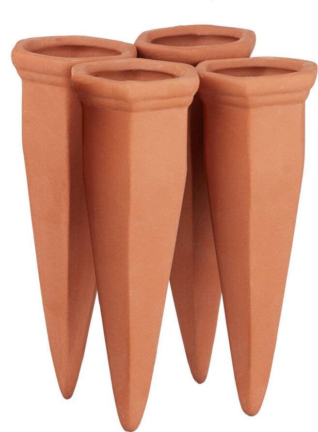 Relaxdays druppelsysteem voor petfles set van 4 stuks bewateringssysteem terracotta