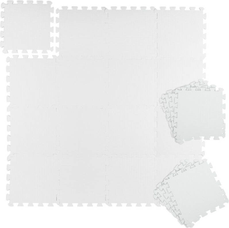 Relaxdays Fitness puzzelmat 24 puzzelstukken elk 30 x 30 cm sportmat uitbreidbaar