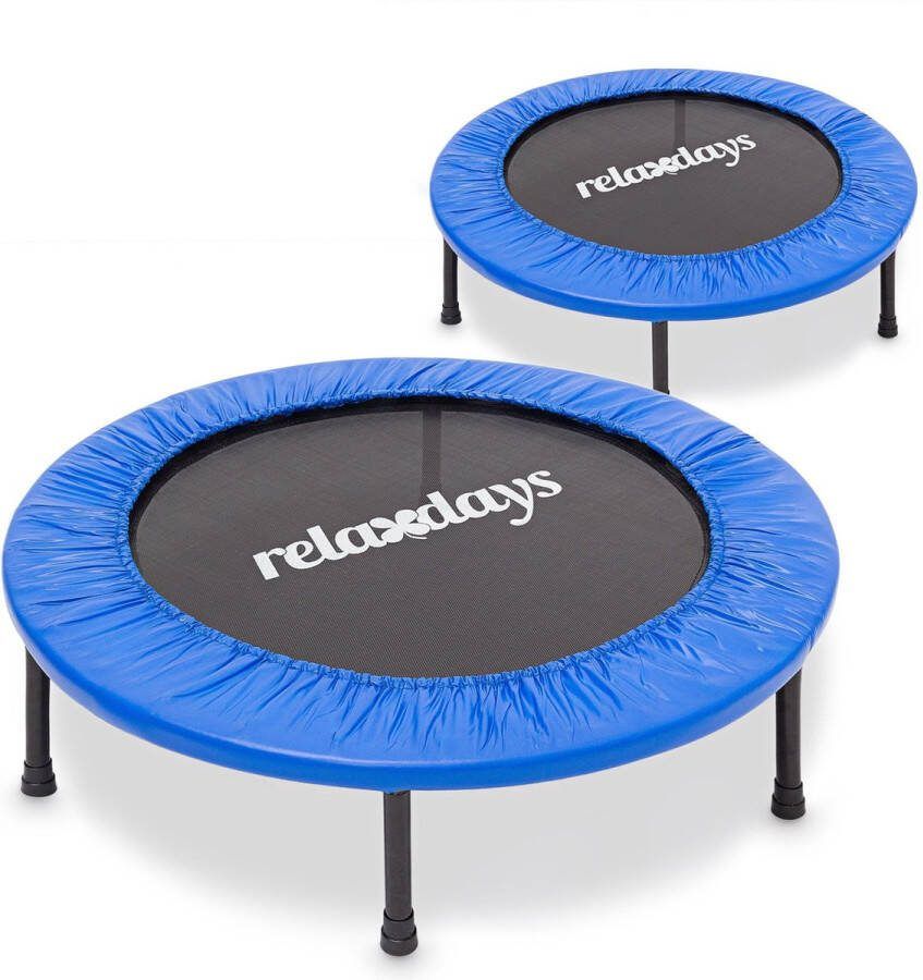 Relaxdays fitness trampoline indoor kleine trampoline tot 100 kg thuis volwassenen 91 cm