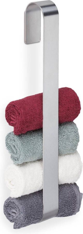 Relaxdays handdoekrek zelfklevend handdoekhouder rvs handdoekenrek zonder boren wand