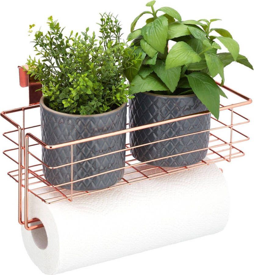 Relaxdays hangmand metaal draadmand kastdeur opbergmandje kastmand organizer koperen