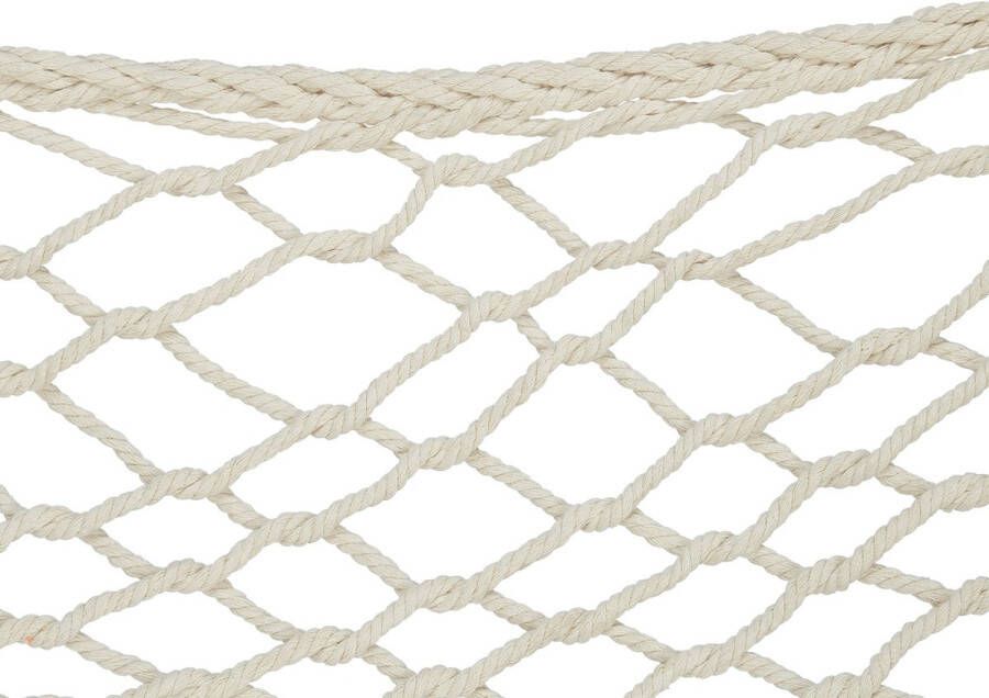 Relaxdays Hangmat touw net geknoopt 1 2-persoons weerbestendig 120 kg wit