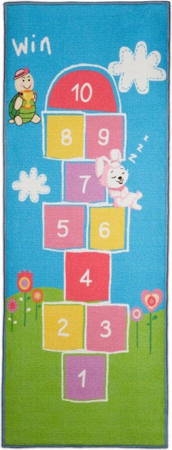 Relaxdays hinkelmat speelkleed hinkelen speelmat vloerkleed kinderkamer -180x70 cm