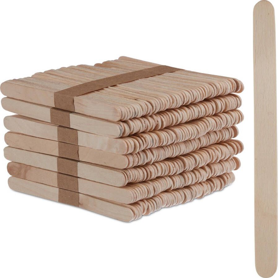 Relaxdays houten ijsstokjes set van 700 losse ijslolly stokjes knutselstokjes